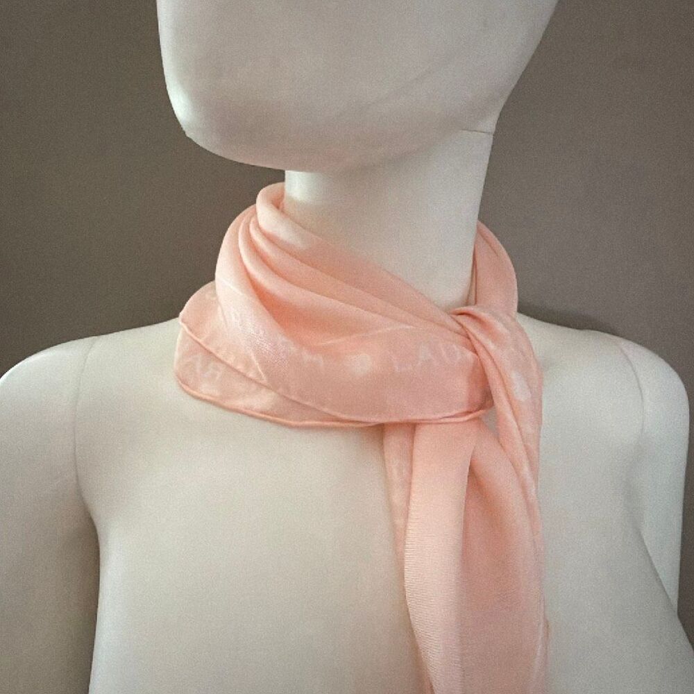 Lauren Ralph Lauren Pink Logo Silk Scarf Square